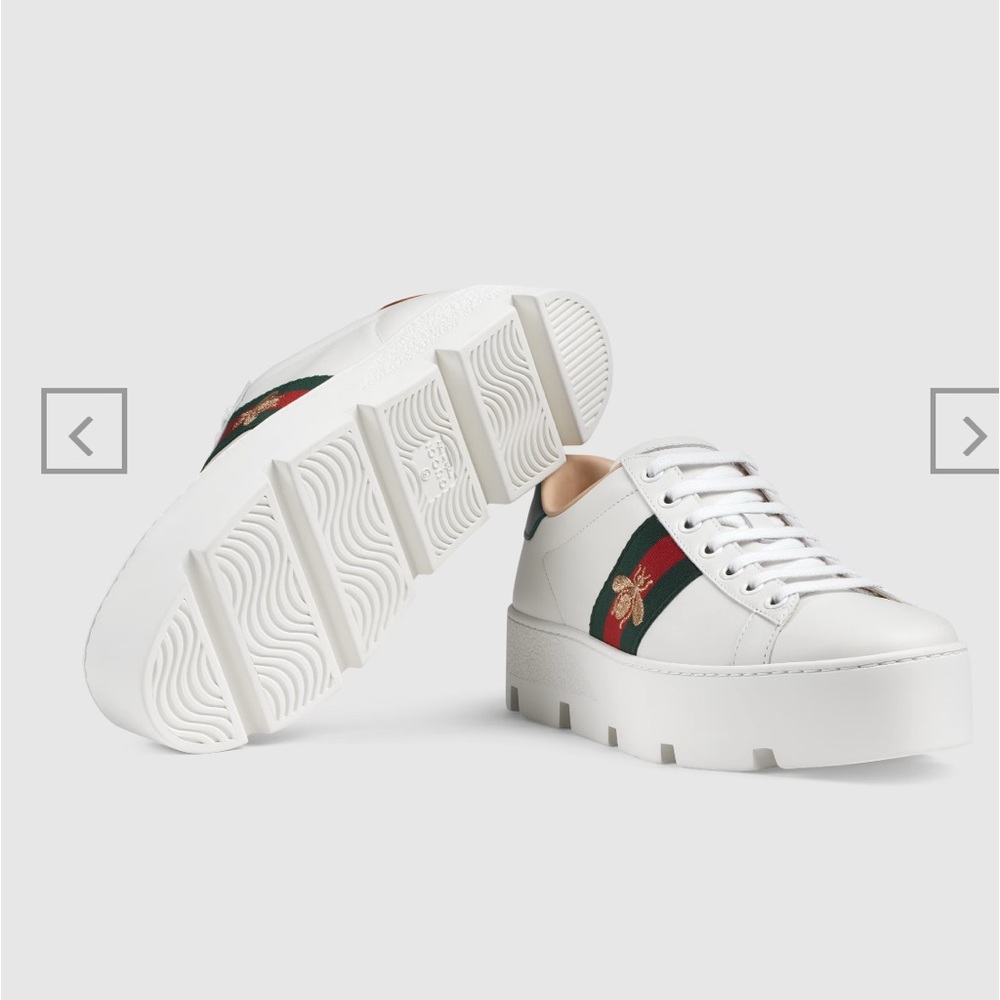 GUCCI WOMEN'S ACE EMBROIDERED PLATFORM SNEAKER